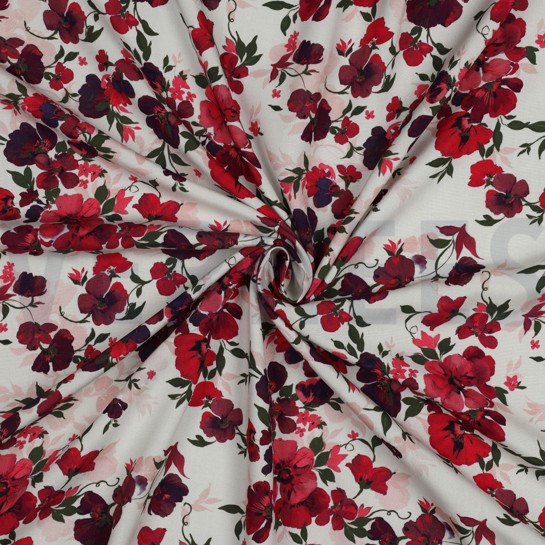 LENZING™ ECOVERO™ DIGITAL FLOWERS OFFWHITE #7