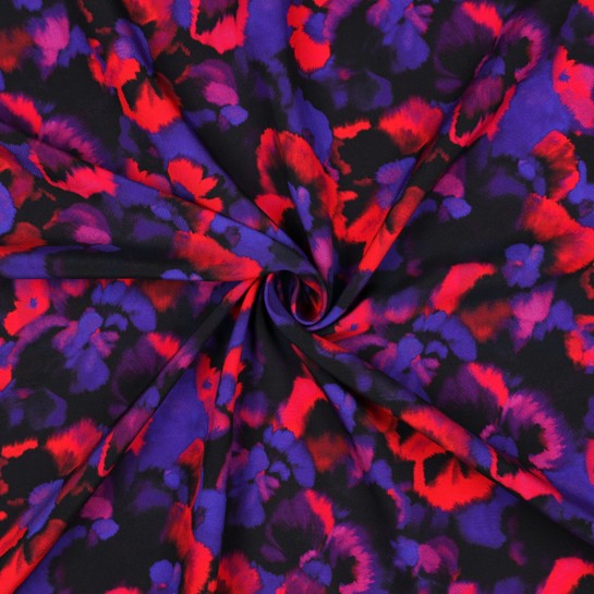 LENZING™ ECOVERO™ DIGITAL FLOWERS PURPLE #7