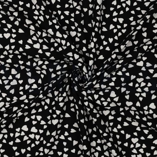 LENZING™ ECOVERO™ HEARTS BLACK #7