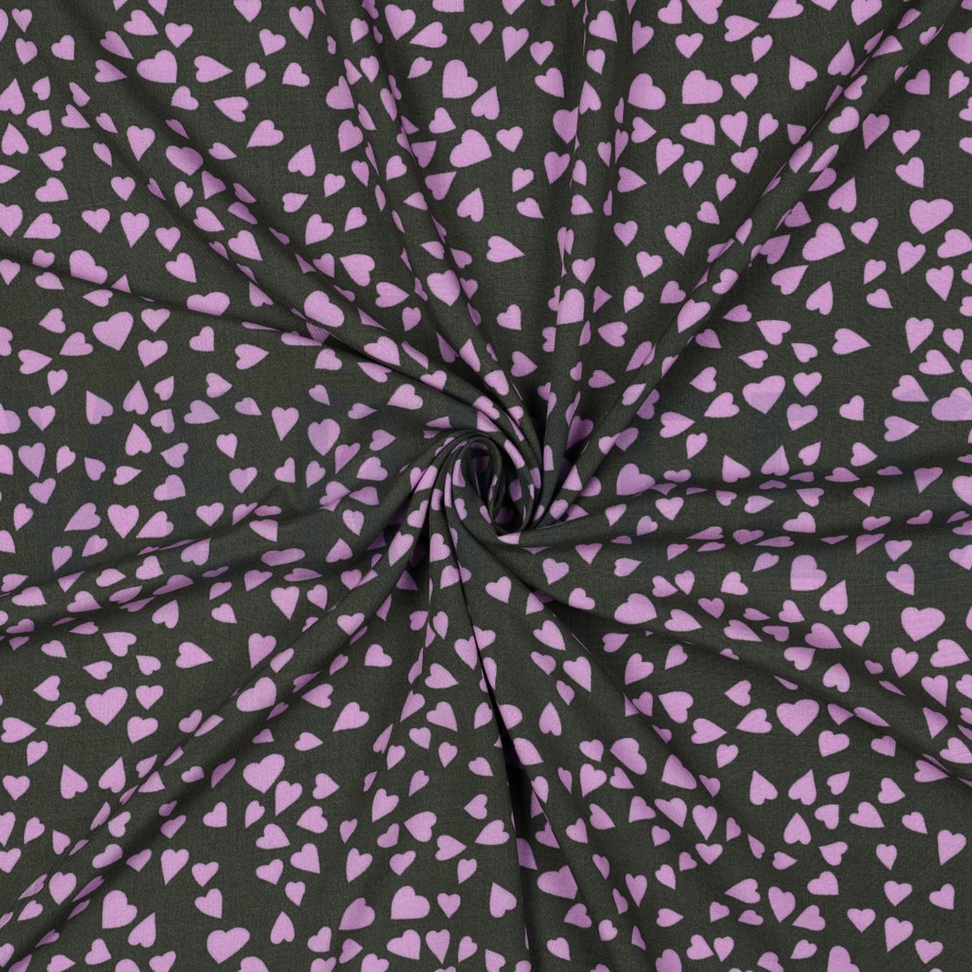 LENZING™ ECOVERO™ HEARTS ARMY GREEN (high resolution) #3