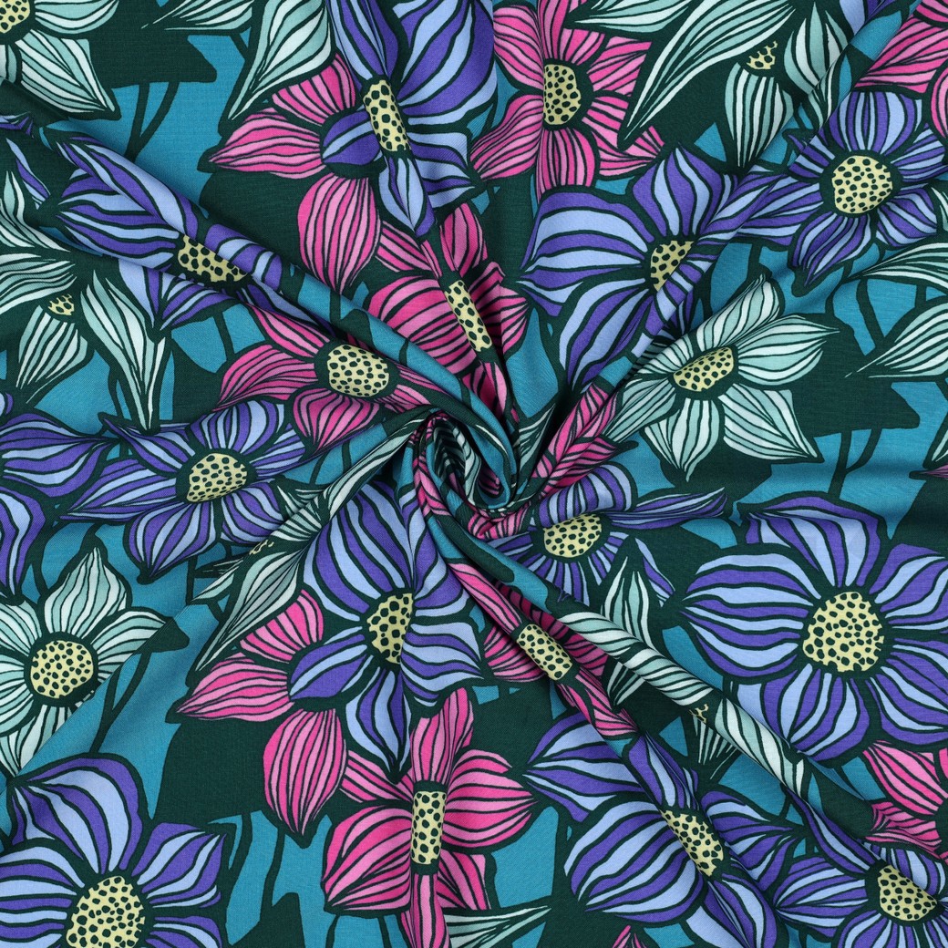 LENZING™ ECOVERO™ BLUMEN PETROL #7