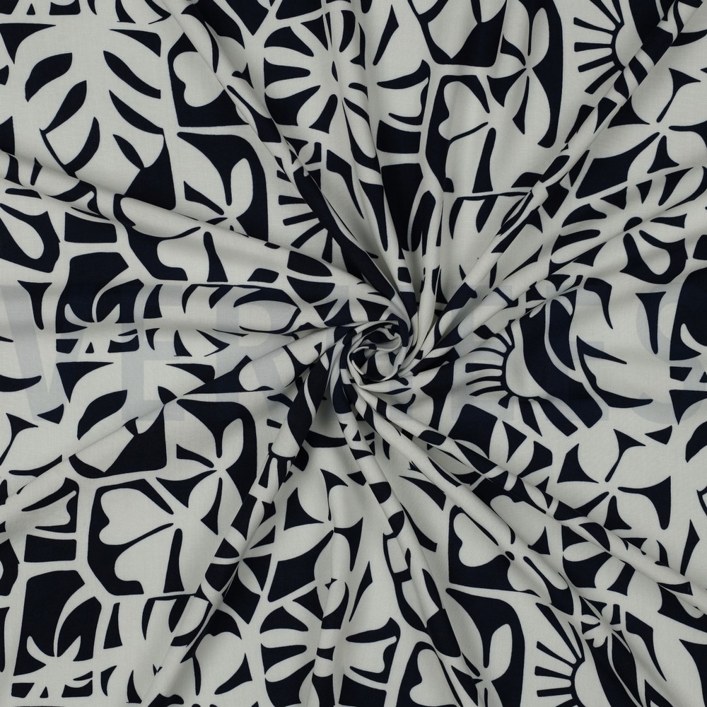 LENZING™ ECOVERO™ GEOMETRIC NAVY #7