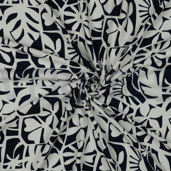 LENZING™ ECOVERO™ GEOMETRIC NAVY #7