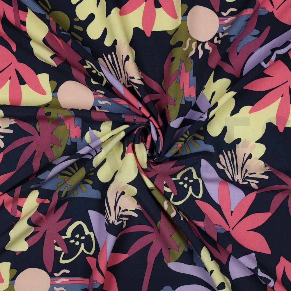 LENZING™ ECOVERO™ FLOWERS NAVY #7