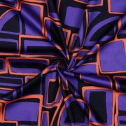 COTTON SATIN GEOMETRIC NAVY (thumbnail) #3