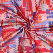 COTTON SATIN DIGITAL PATCHWORK RED (thumbnail) #3