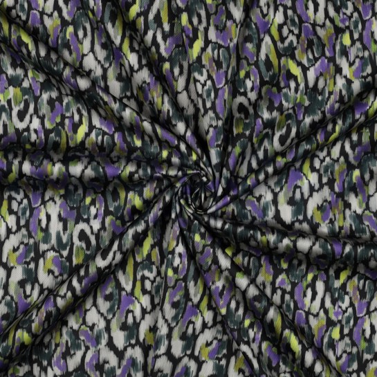 COTTON SATIN DIGITAL ANIMAL SKIN BLACK #7