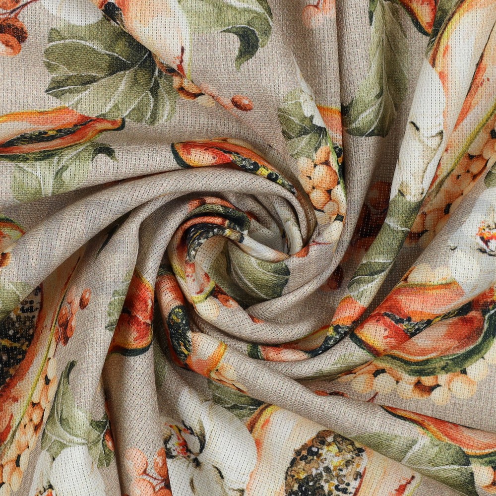 CANVAS DIGITAL TROPICAL FRUIT LINEN PEACH #7