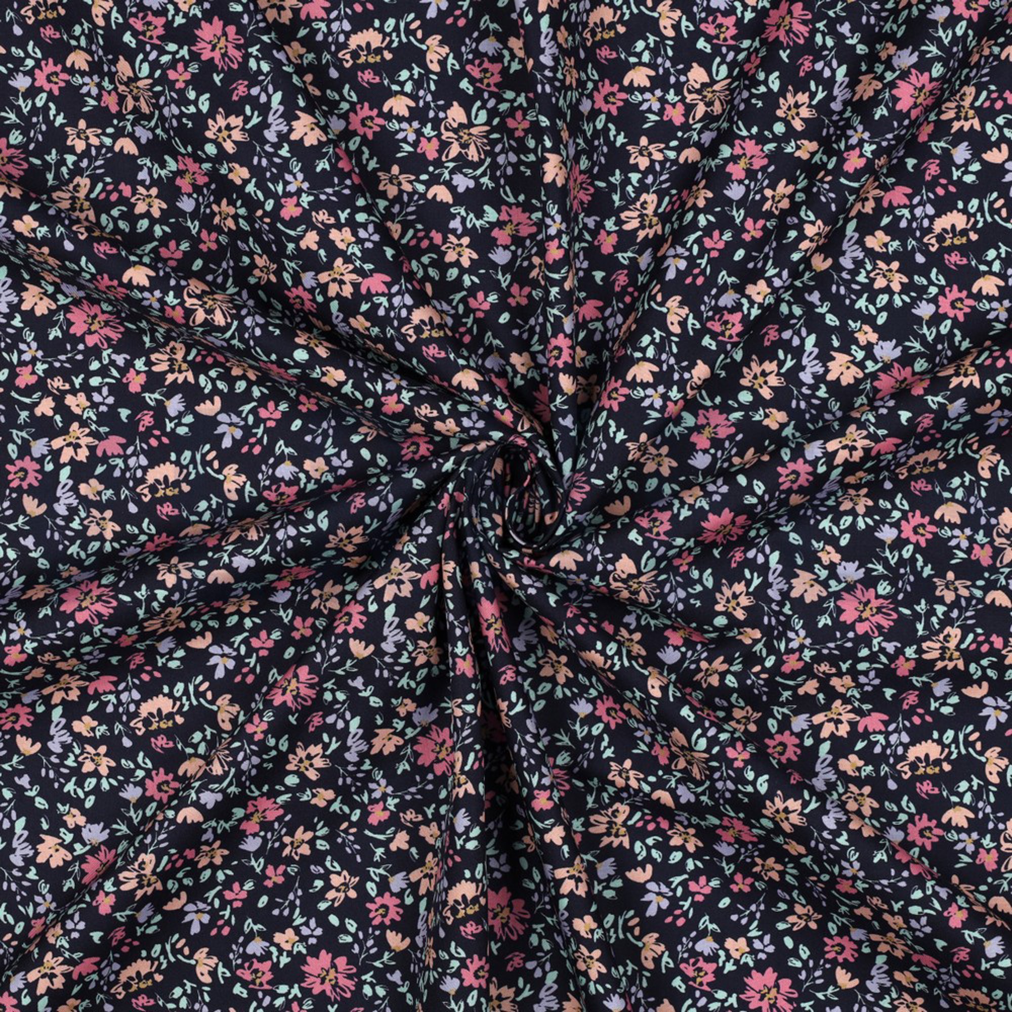 FINE POPLIN FLOWERS NAVY (high resolution) #3