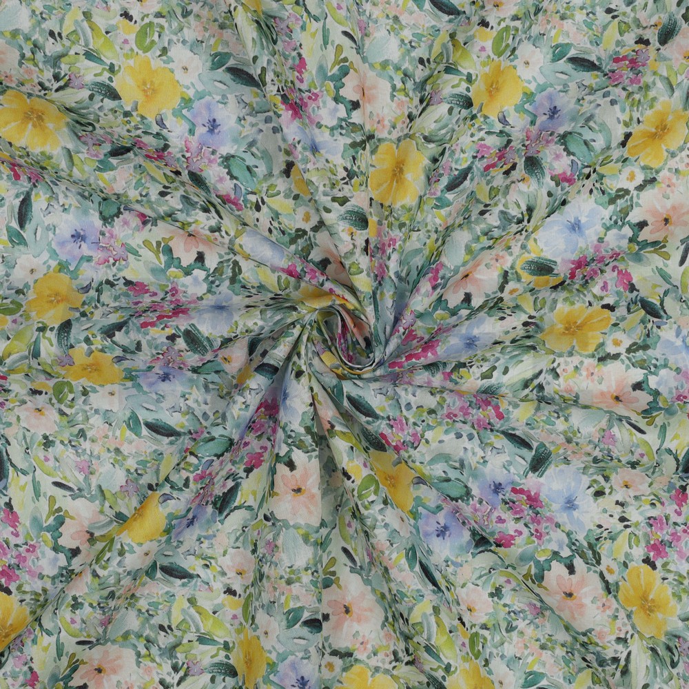 COTTON VOILE DIGITAL FLOWERS MULTICOLOUR #7