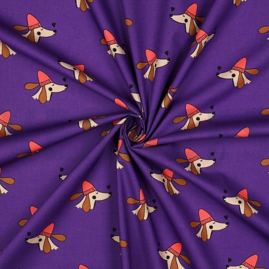 FINE POPLIN DOGS PURPLE #7
