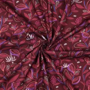 FINE POPLIN DIGITAL LEAVES BURGUNDY (thumbnail) #3