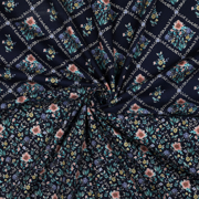 FINE POPLIN DIGITAL FLOWERS NAVY (thumbnail) #3