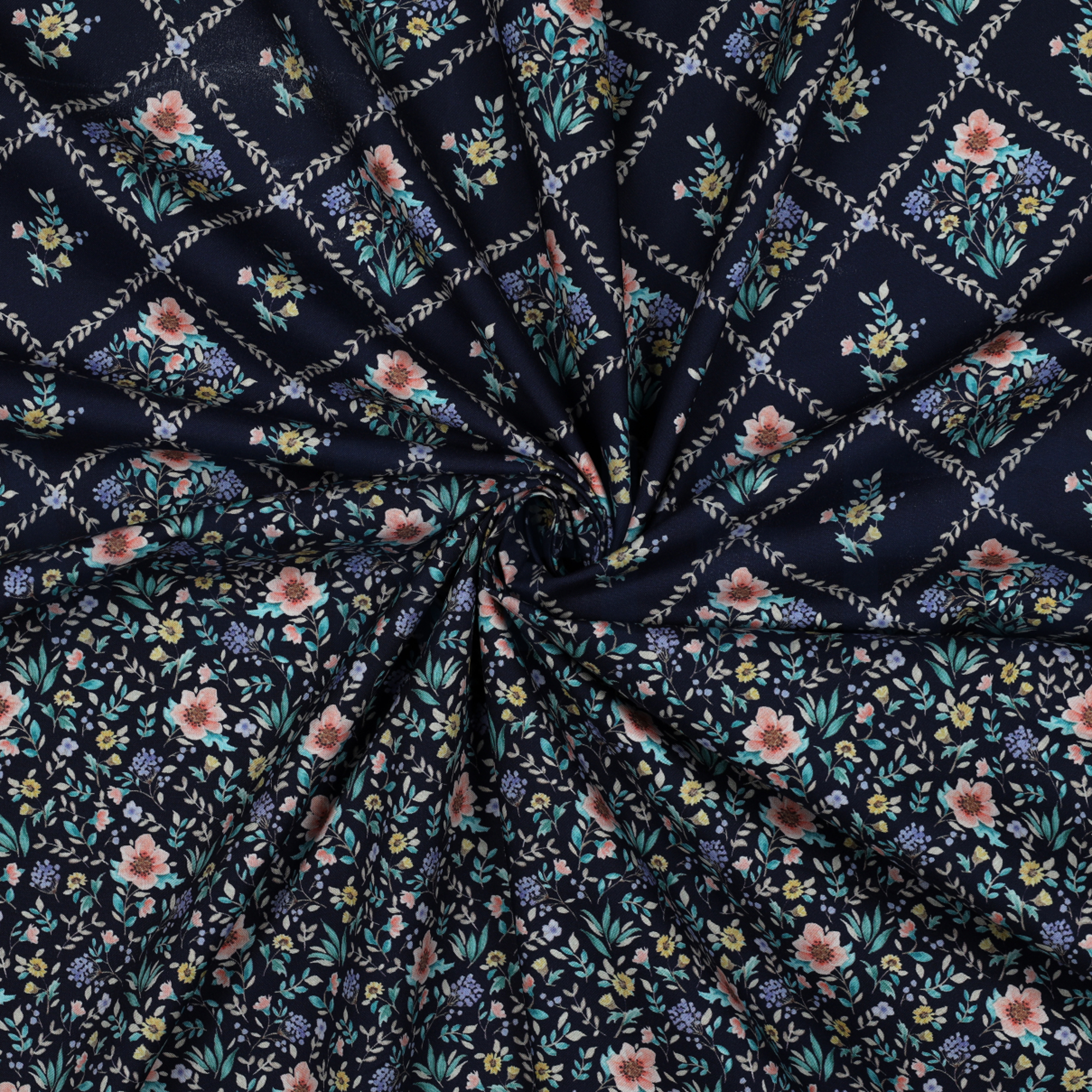 FINE POPLIN DIGITAL FLOWERS NAVY (high resolution) #3