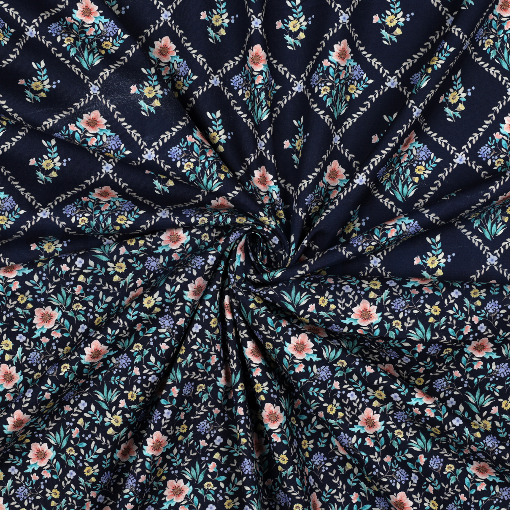 FINE POPLIN DIGITAL FLOWERS NAVY (high resolution) #3