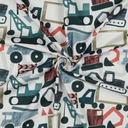 BAUMWOLLE POPELINE DIGITAL FAHRZEUGE GEBROCHEN WEISS (thumbnail) #3