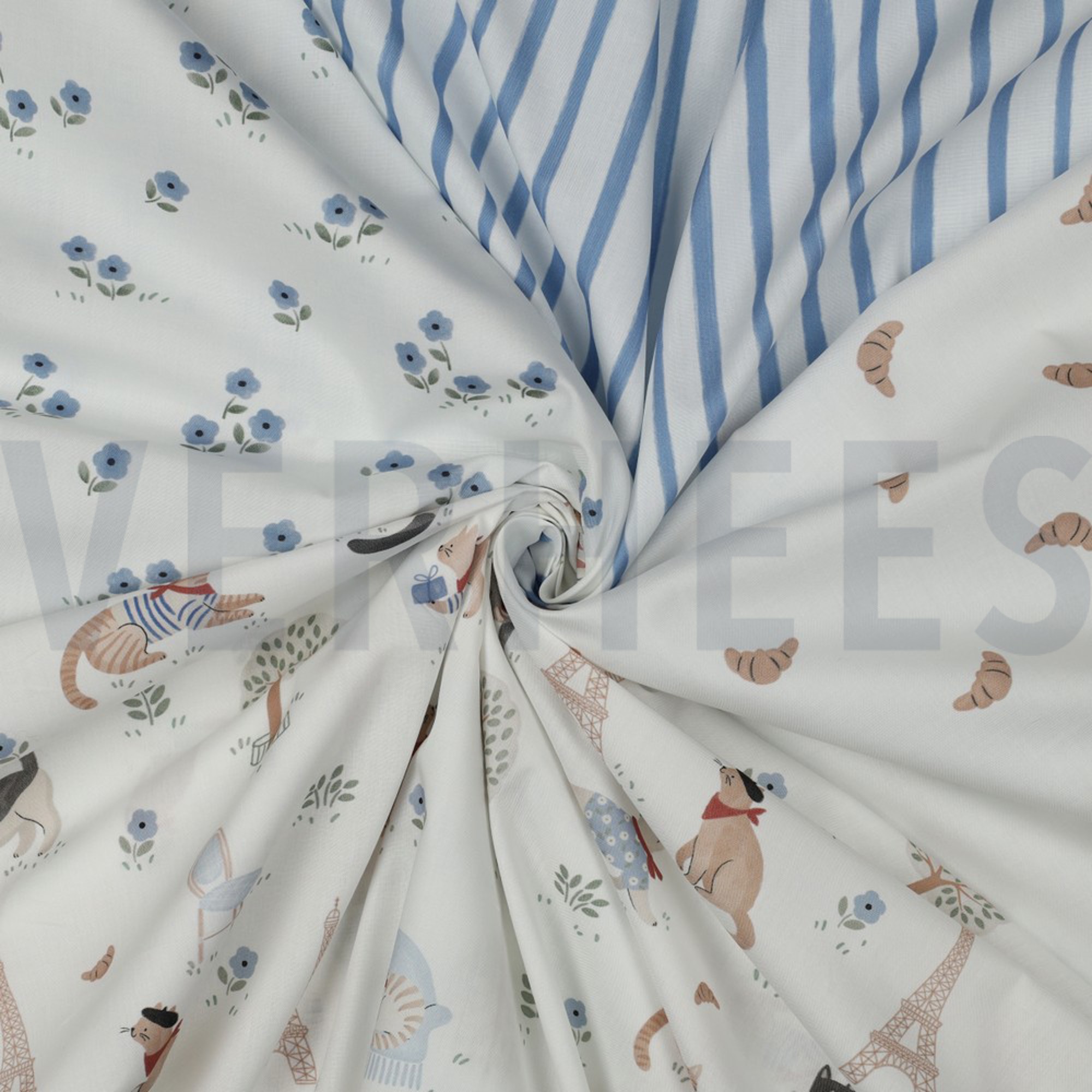 BAUMWOLLE POPELINE DIGITAL VIVE LA FRANCE WEISS (high resolution) #3