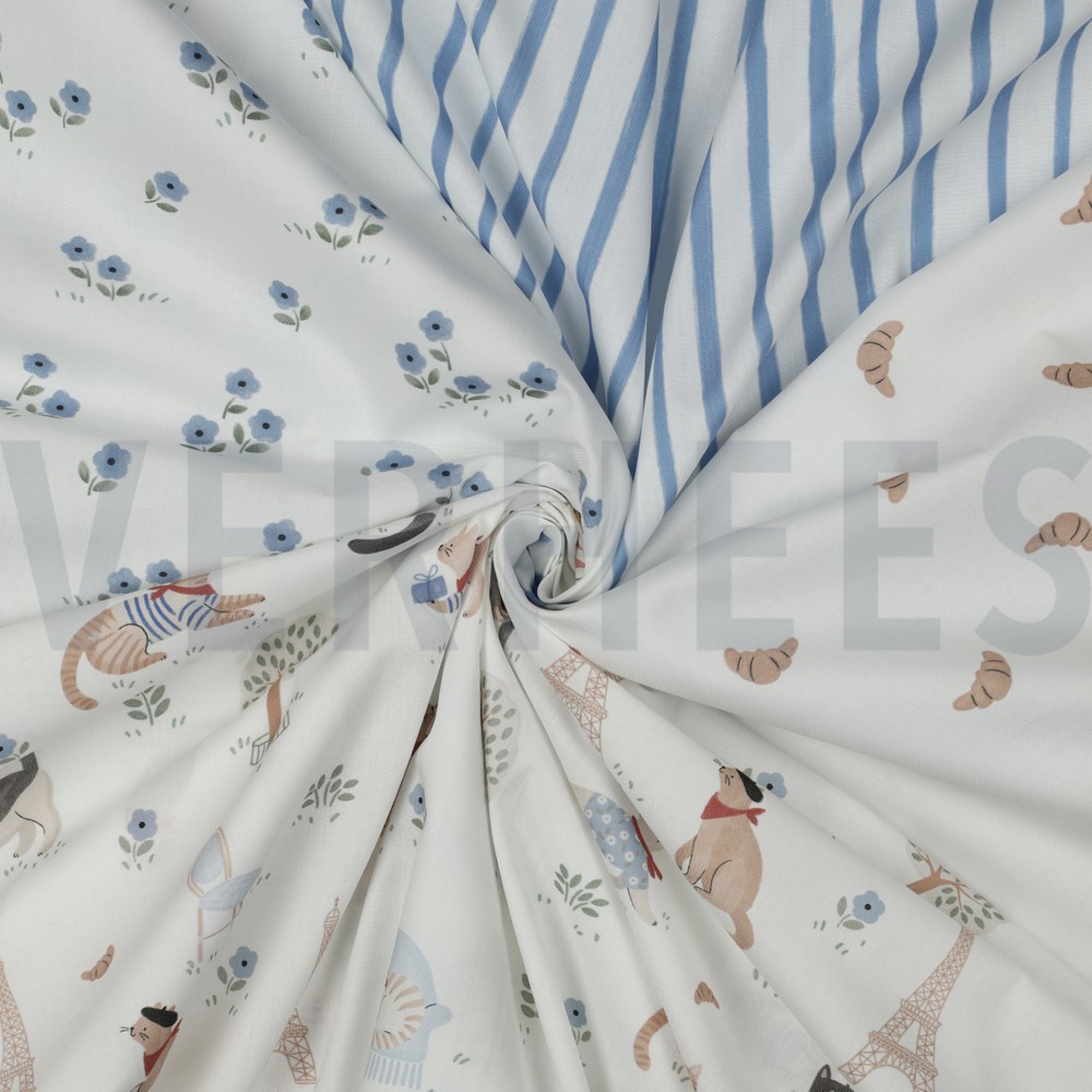 BAUMWOLLE POPELINE DIGITAL VIVE LA FRANCE WEISS (high resolution) #3