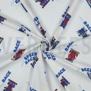 POPELINE DE COTON DIGITAL VOITURES DE COURSE BLANC (thumbnail) #3