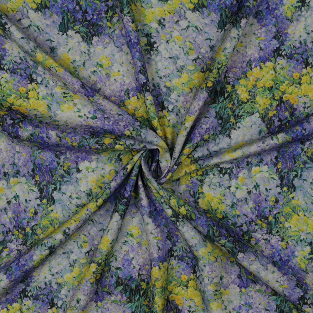 VISCOSE RADIANCE DIGITAL FLOWERS BLUE #7