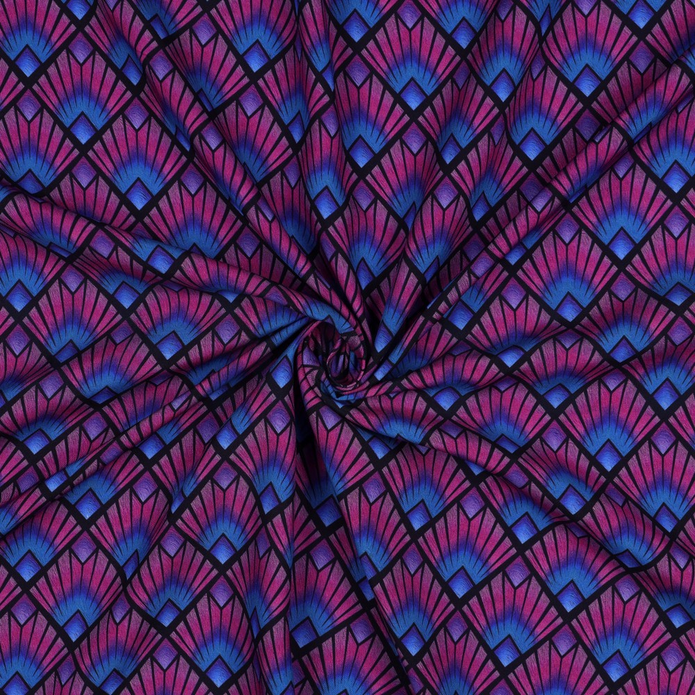 VISCOSE RADIANCE DIGITAL GRAPHIQUE BLEU MARINE #7