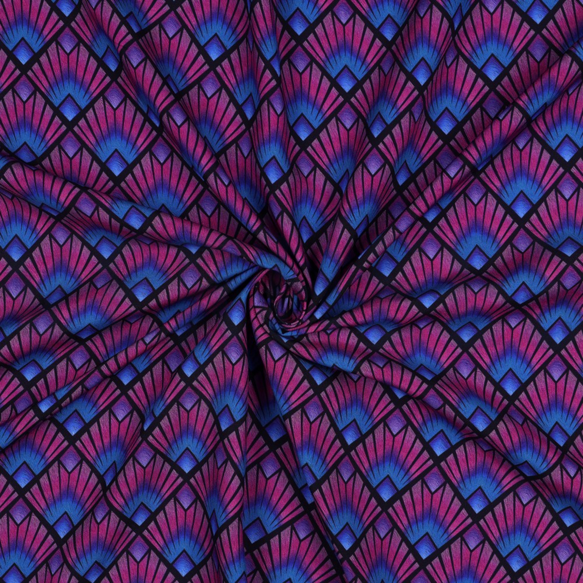 VISCOSE RADIANCE DIGITAL GRAPHIQUE BLEU MARINE (high resolution) #3