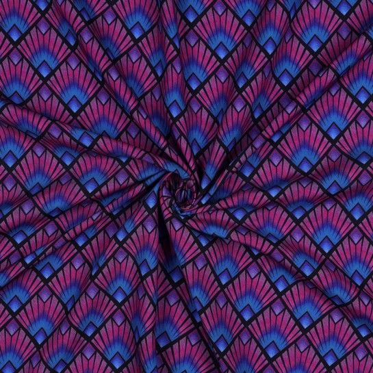 VISCOSE RADIANCE DIGITAL GRAPHIQUE BLEU MARINE #7