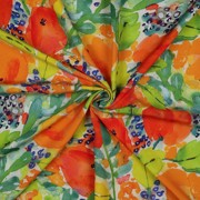 VISCOSE RADIANCE DIGITAAL BLOEMEN ORANJE (thumbnail) #3