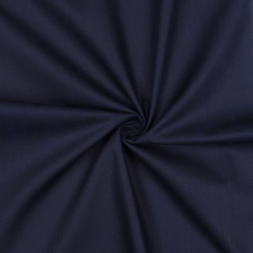 BAUMWOLLE POPELINE MARINEBLAU #7