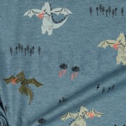 JERSEY MELANGE NEON DRAGONS BLUE SHADOW (thumbnail) #3