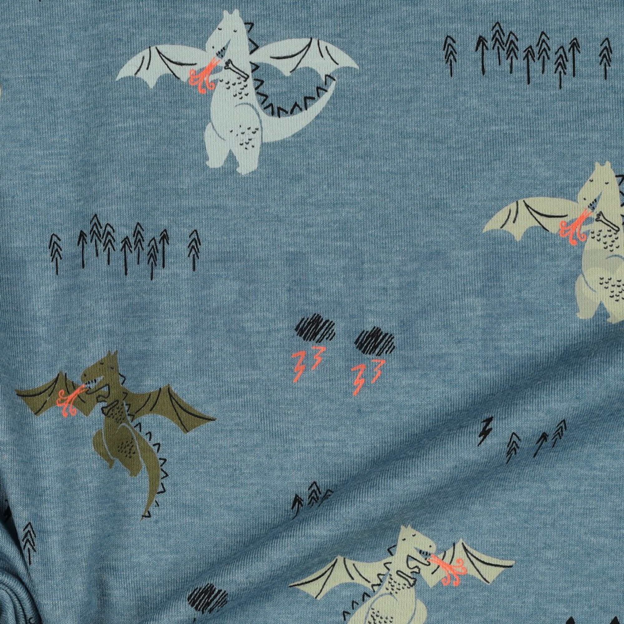 JERSEY MELANGE NEON DRAGONS BLUE SHADOW (high resolution) #3