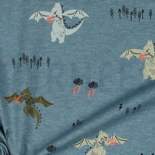 JERSEY MELANGE NEON DRAGONS BLUE SHADOW #7