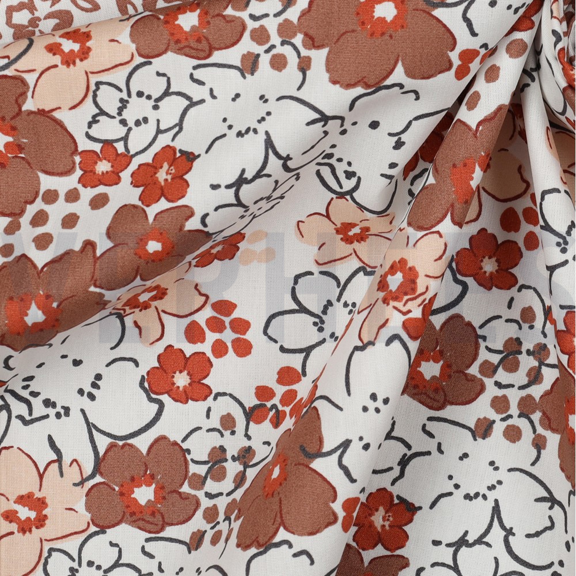 KATOENEN POPLIN WILDE BLOEMEN GEBROKEN WIT (high resolution) #3