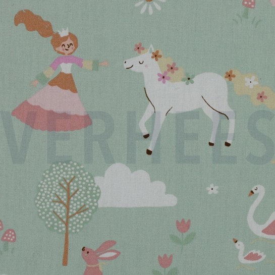 POPLIN CASTLES LIGHT MINT #7