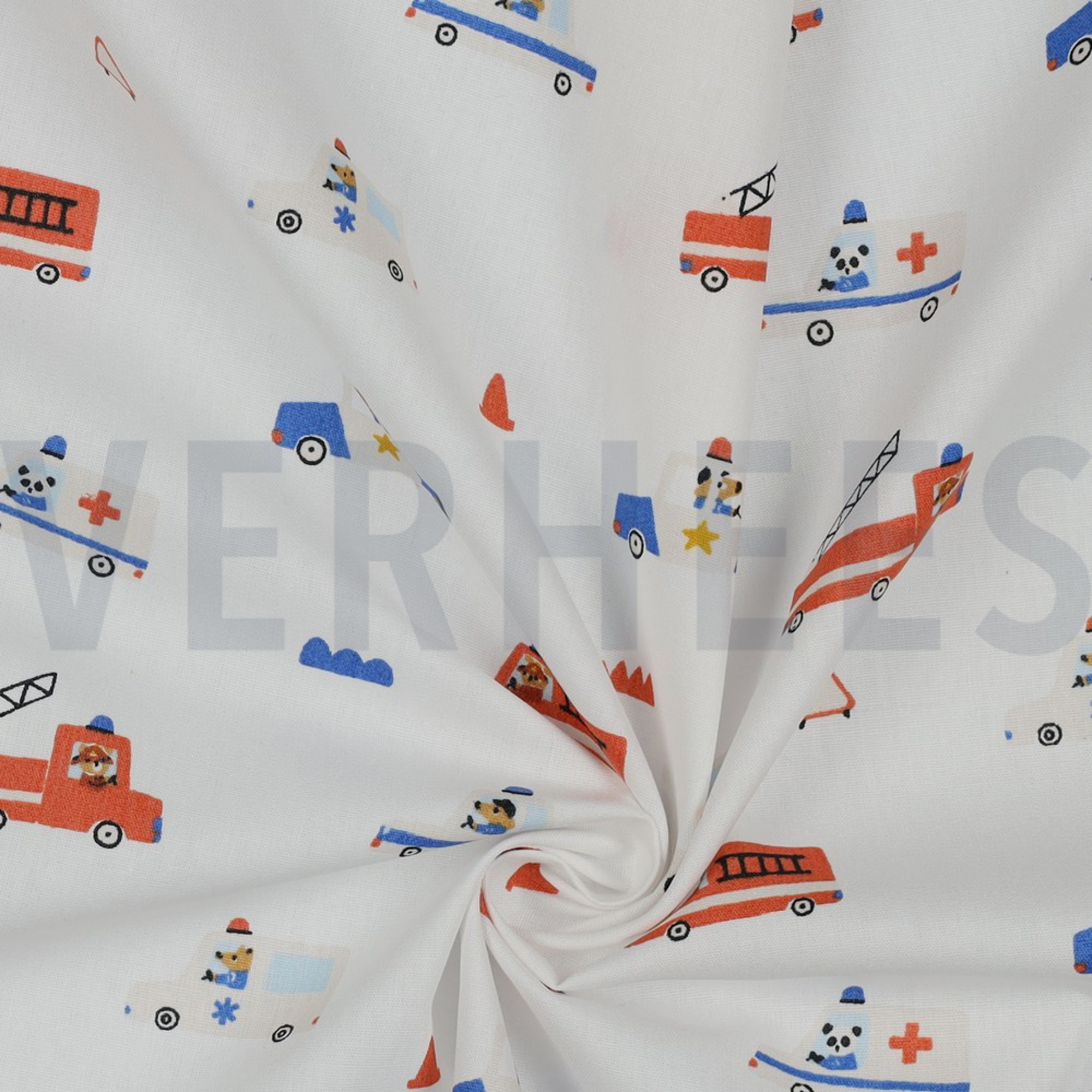 POPLIN GOTS CAR FIRE WHITE (high resolution) #3