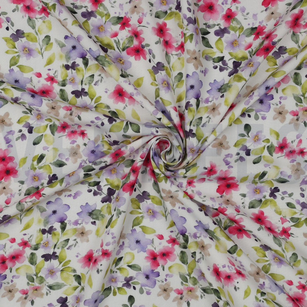 VISKOSE RADIANCE DIGITAL BLUMEN WEISS #7