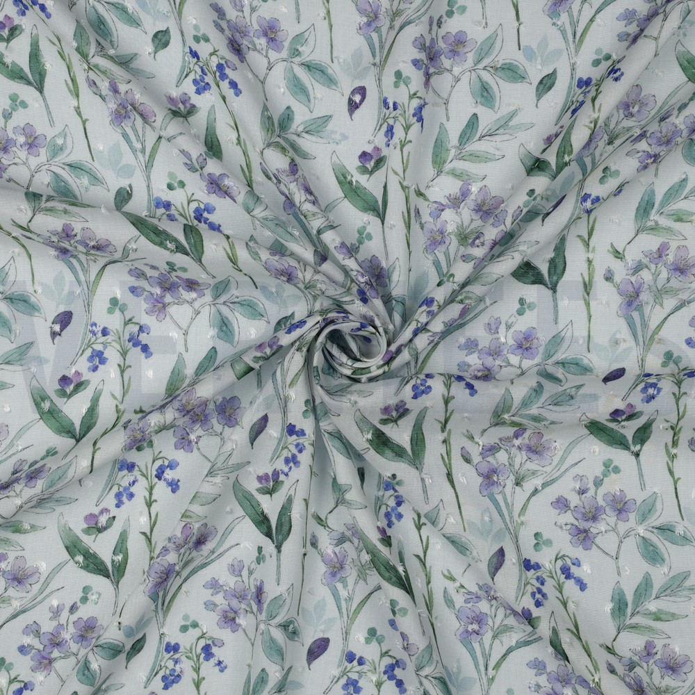 VISCOSE DOBBY DIGITAL FLEURS BLANC #7