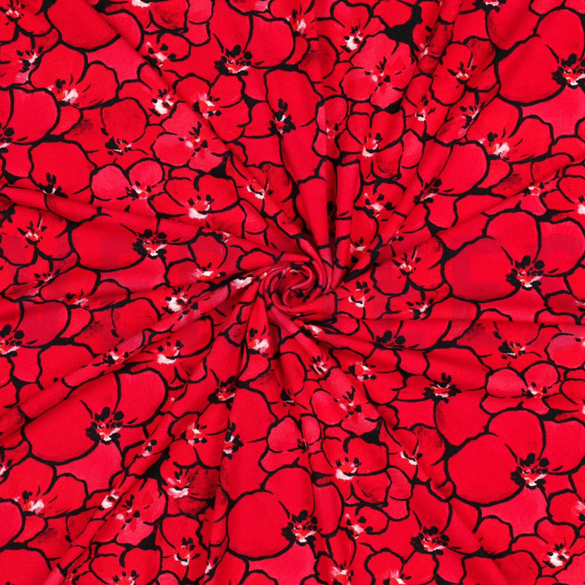 VISCOSE JERSEY DIGITAL FLEURS ROUGE (high resolution) #3