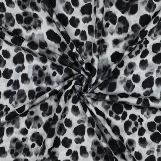 VISKOSE SATIN DIGITAL TIERHAUT SCHWARZ #7