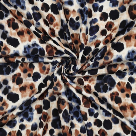 VISCOSE SATIN DIGITAL ANIMAL SKIN ECRU #7