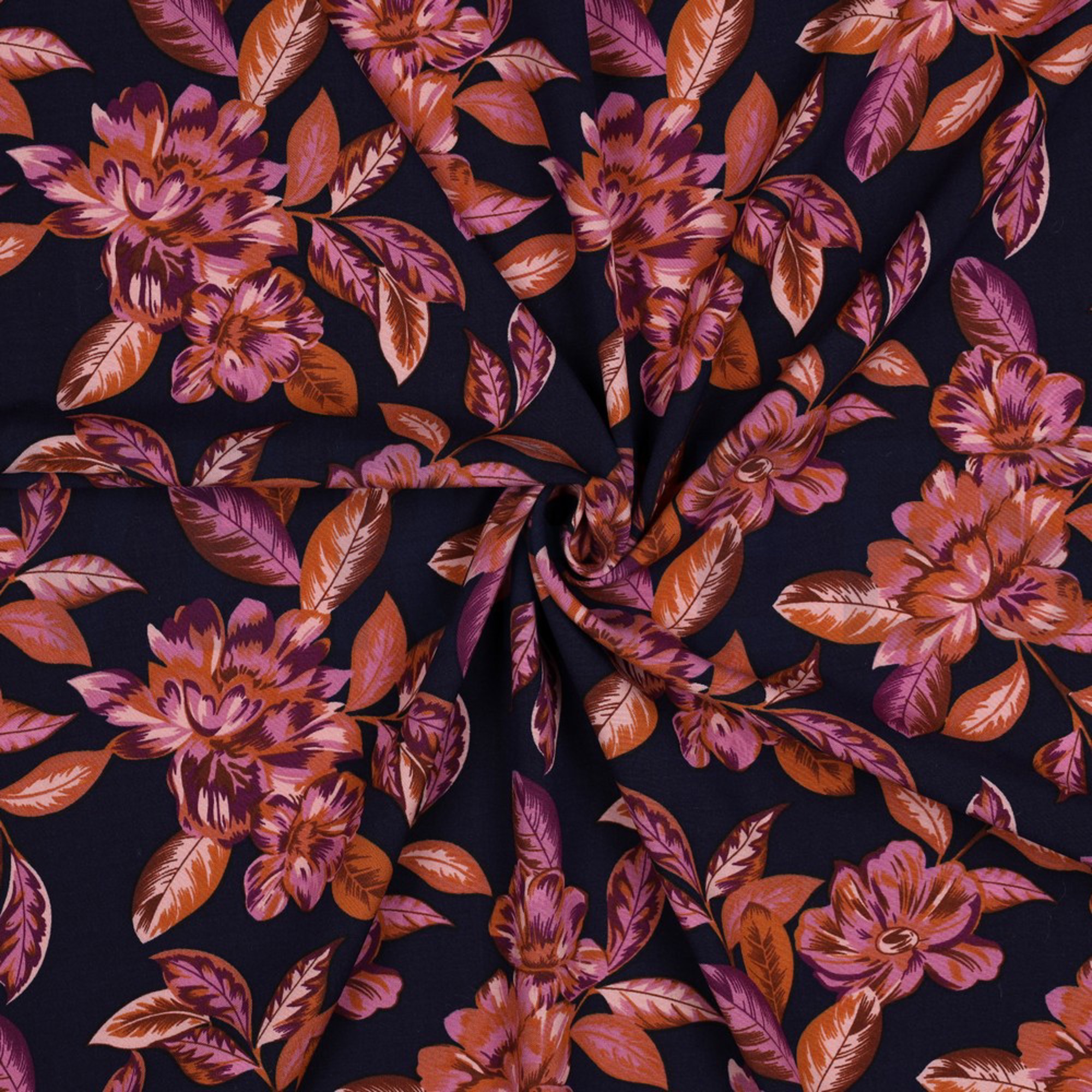 VISCOSE STRETCH FLOWERS NAVY (high resolution) #3