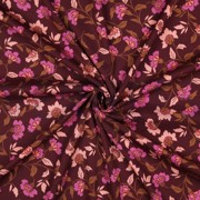 VISCOSE ROSELLA STRETCH FLOWERS BURGUNDY (thumbnail) #3