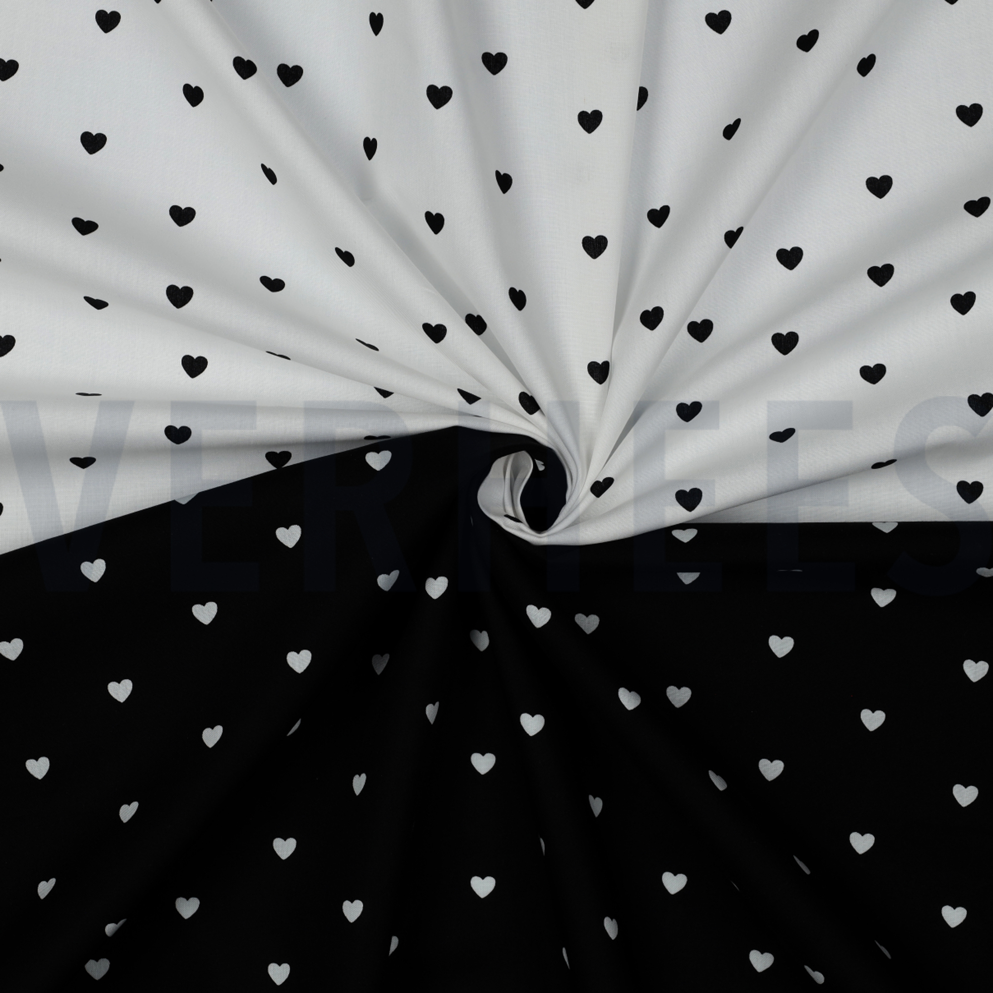 FINE POPLIN HEARTS WHITE/BLACK (high resolution) #3
