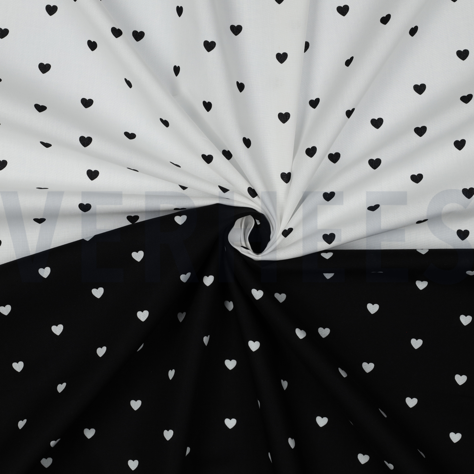 FINE POPLIN HEARTS BLACK/WHITE (high resolution) #3
