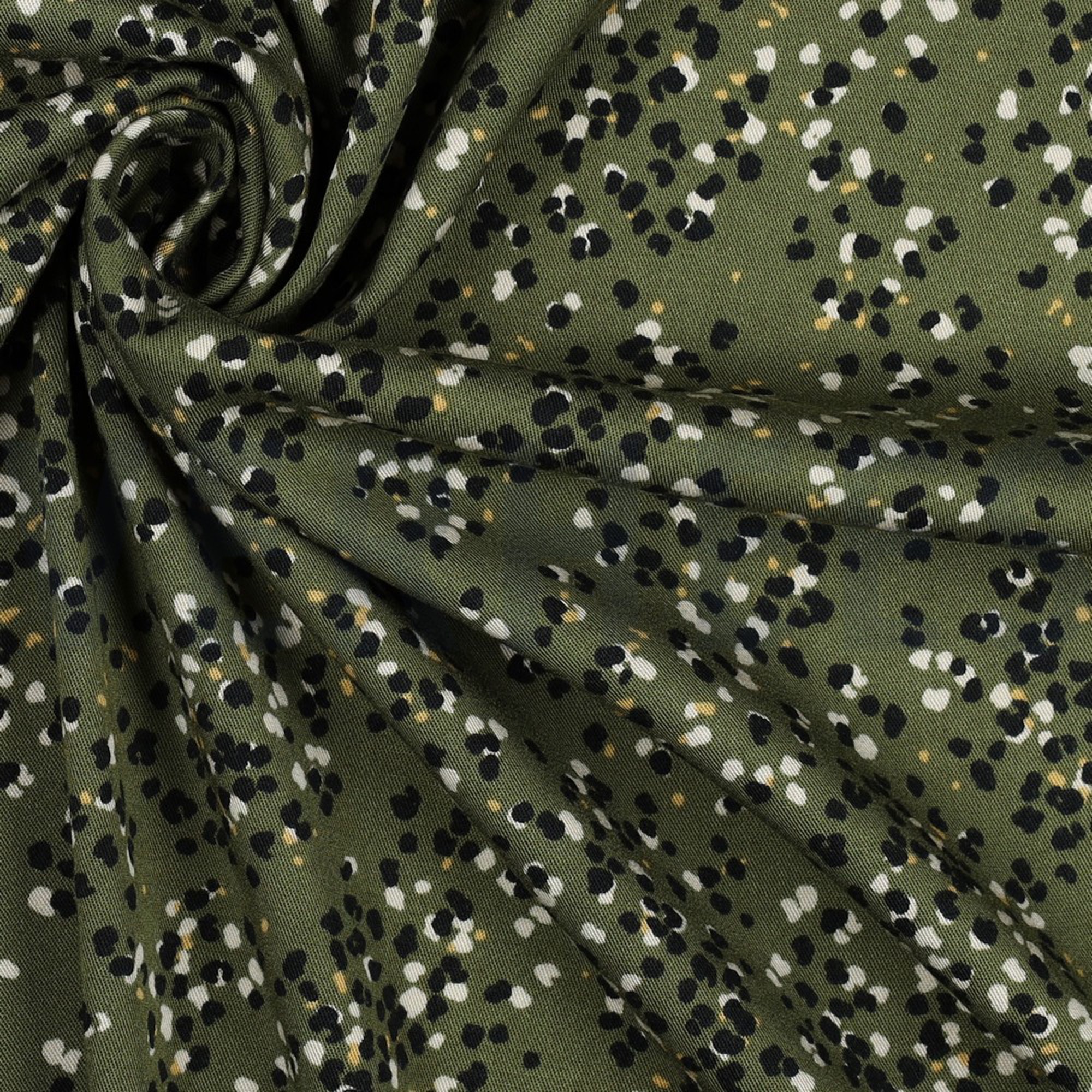 VISKOSE ROSELLA STRETCH PUNKTE MOOSGRÜN (high resolution) #3