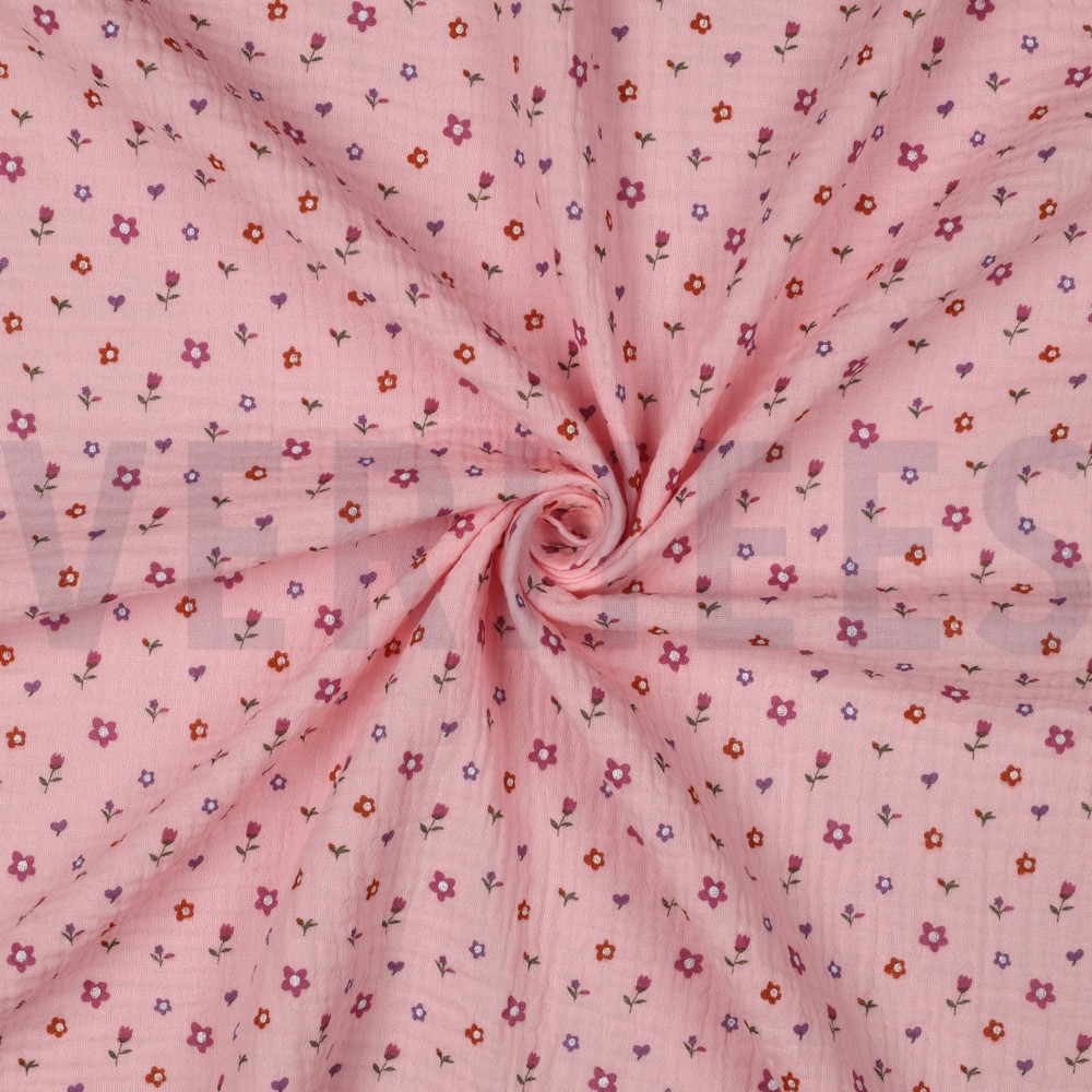 DOUBLE GAUZE FLOWERS LIGHT PINK #7