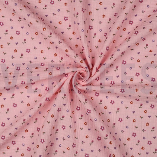 DOUBLE GAUZE FLOWERS LIGHT PINK #7