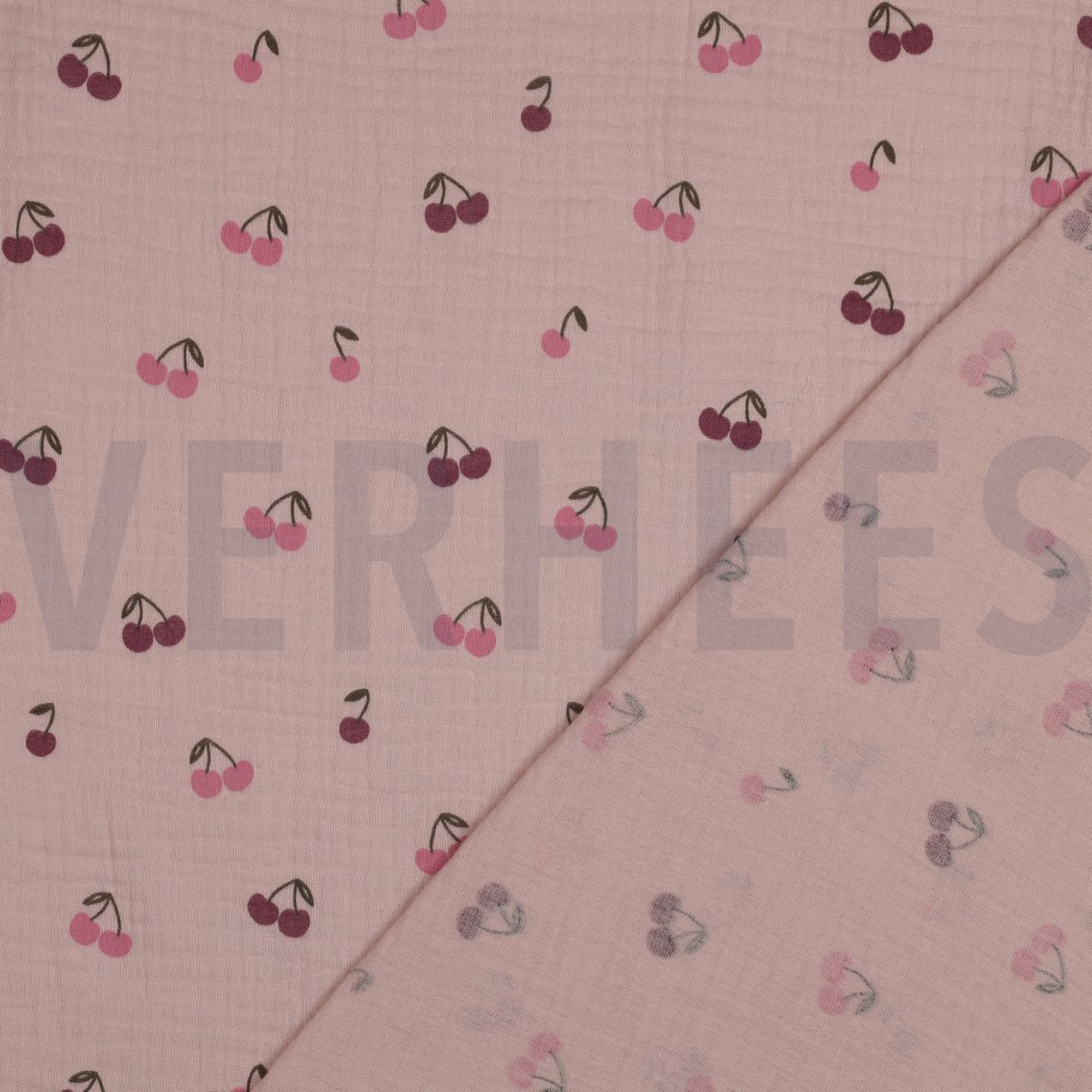 DOUBLE GAZE DE COTON FRUITS ROSE TENDRE (high resolution) #3