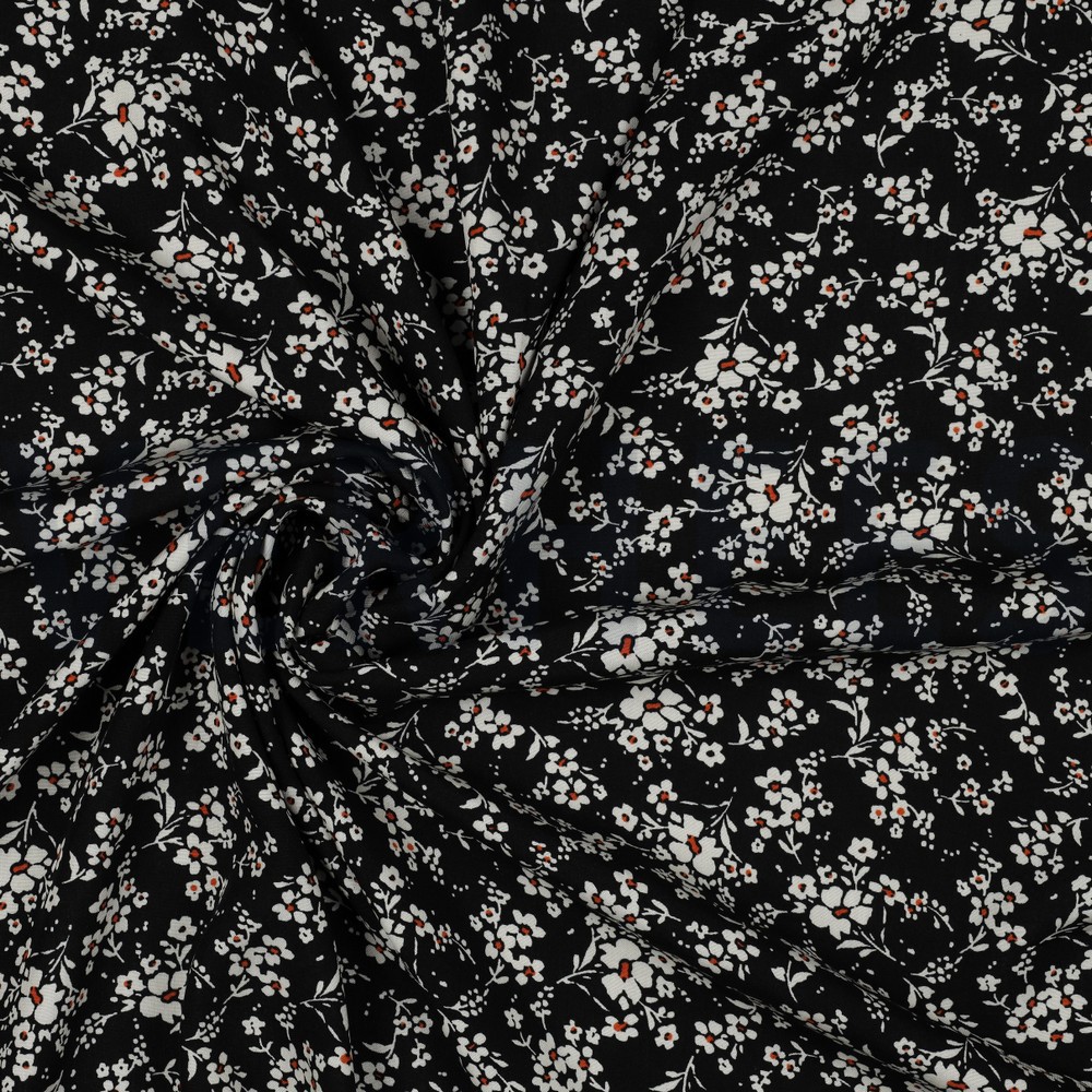 VISCOSE RADIANCE KLEINE BLOEMEN ZWART #7