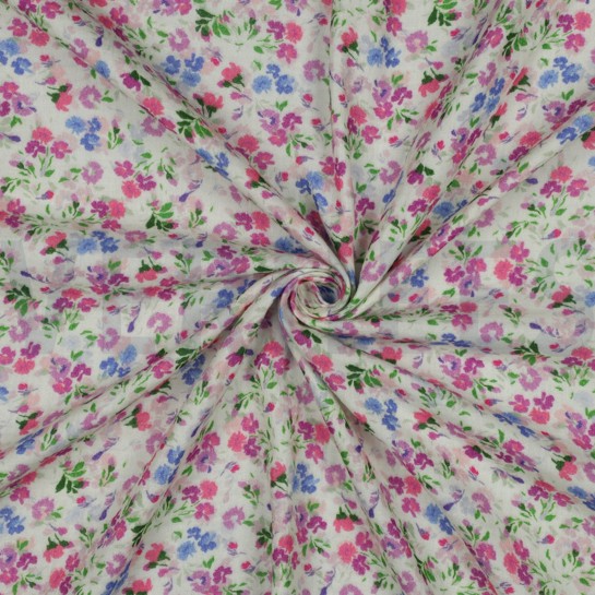 DOUBLE GAUZE DIGITAL FLOWERS OFFWHITE #7